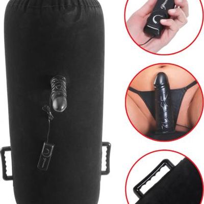 Inflatable Luv Log With Remote Control Vibrating Dildo &#8211; Black