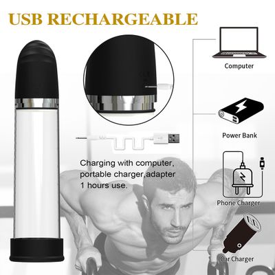 Electric Penis pump Sex toys For Men Man Adults USB Rechargeable Automatic vacuum penis Extender enlarger Cock enlargement