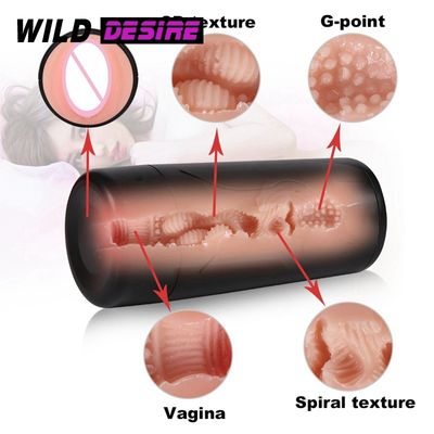Male masturbator Realistic Vaginal Male Aircraft Cup Blowjob Sex Male Adult Products Vibrator Real Pussy Sex Toys rubber vagina