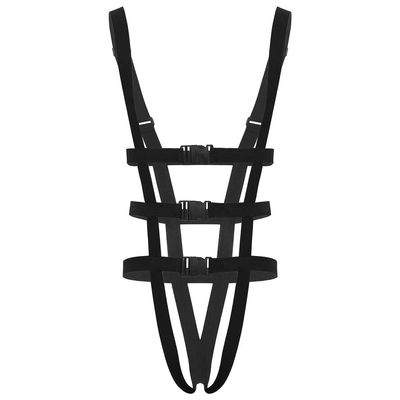 Hot Mens Harness Straps Bodysuit Male Gay Sexy Open Crotch Plastic Buckles Chastity Leotard SM Fetish Club Cosplay Belt Costumes