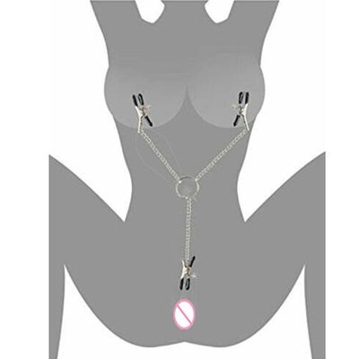 BDSM Bondage Restraint Adult Sex Toys For Women Couples Games BDSM Metal Nipple Clamps Chains Vagina Boob Clitoris Pincher