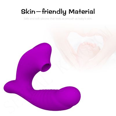 10-frequency Clitoral Sucker G-spot Stimulation Dildo Vibrator Dual Motor Female Masturbation Blowjob Adult Sex Toy for Couples