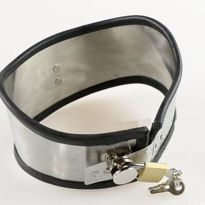 Luxury Stainless Steel Necklet Collar Metal Restraint Posture Neck Ring Adult Bondage Bdsm Product Sex Toy For Male Female