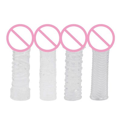 Crystal Sleeve Silicone Spike Condoms for Male Delay Set Cover Couple Toys