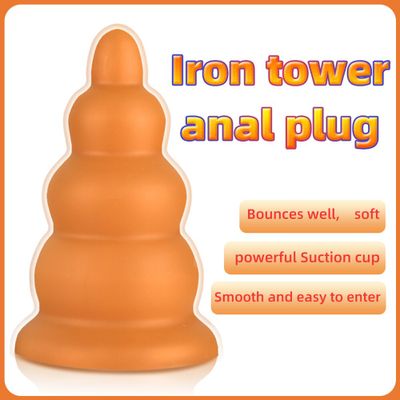 Super Huge Tower Silicone Anal Plug Powerful Suction Cup Butt Anus Prostate Massage Vagina Anal Expansion Sex Toys for Men Women