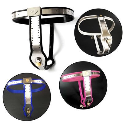 304 Stainless Steel Female Chastity Belt Lock Device Fetish Bondage Silicone Pants Sex Toys For Women Adult Products Sex Shop