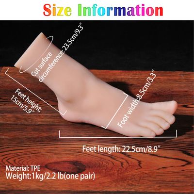 Silicone 1:1 Female Fake Foot Model for Art Sketch Nail Sandal Display Reflexology Massage Manicure Practice Movie Props 3719
