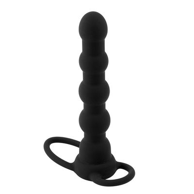 Vibrating back court pull beads silicone anal plug couple masturbation
