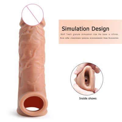 Reusable Condoms for Men Penis Enlargement Penis Extension Ring Sleeve Male Masturbator Time Delay Ejaculation Sex toys for Men