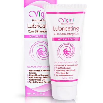 Vigini 100% Natural Actives Intimate Lubricant Lube Massage Stimulating Gel Jelly Vaginal Moisturizer water based Gel Sexual Delay  Reduces Itching Dryness effective sensual Lubricating and for safe Lubrication Non staining as Oil Spray for Men, Women