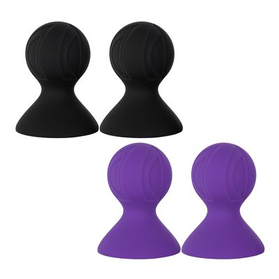 2Pcs Women Female Breast Pump Soft Silicone Nipple Sucker Couple Funny Nipples Enlarger Massage Stimulation Toys for Women Wife