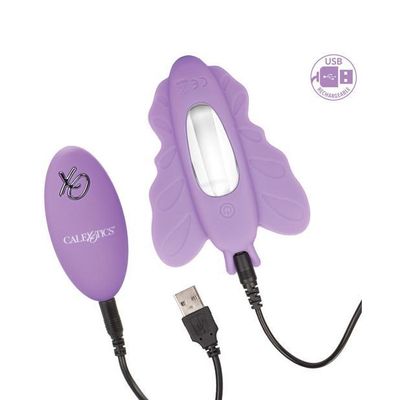 California Exotics - Venus Butterfly Silicone Remote Rocking Penis Vibrator (Purple)