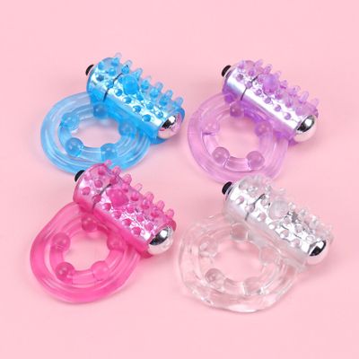 Mini Vibrators Rings Double Cockring Delay Premature Ejaculation Penis Ball Loop Lock Sex Toys Product for Men