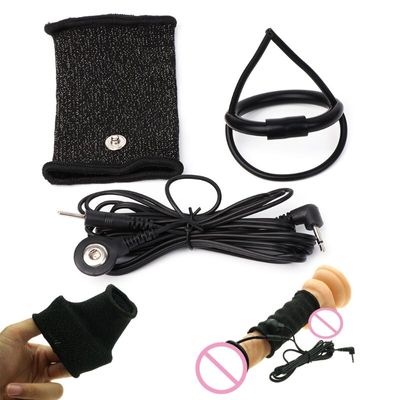 Adult Diary Penis Sleeve Silcone Glans Ring Electro Shock Sex Toy Electrical Stimulation Penis Ring Medical Themed Toy Accessory
