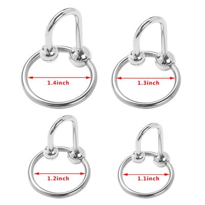 Men's Penis Stainless Rings Lock O-Ring Cock Chastity Device Cock Double Beads Penis Erection Ring for Men Delay Ejaculation