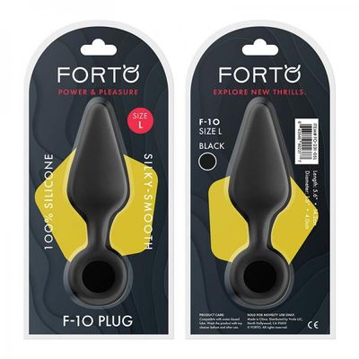 Forto F-10: Silicone Plug W/ Pull Ring Lg Black