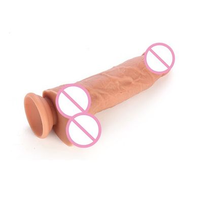 Female Masturbation Super Large Dildo Liquid Silicone Double-Layer Realistic Cock Skin Adult Toys for Women