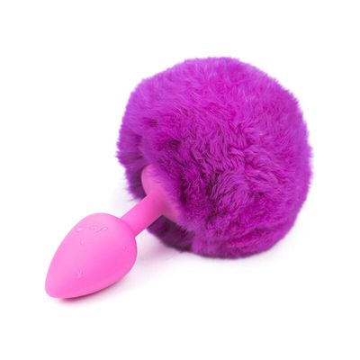 Plush Ball Rabbit Tail Anal Plug Stainless Steel Prostate Massager Butt Plug Sex toys For Women/Couple Adult Game