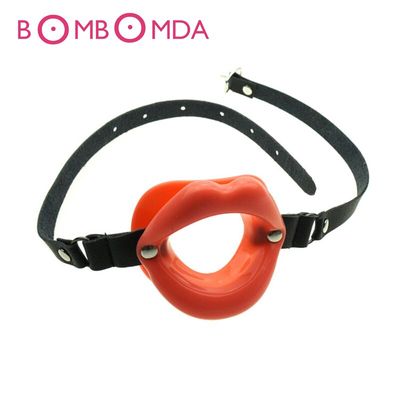 Rubber Opening Mouth Gag Sexy Lip Oral Restraints Fetish Slave Tools Adult Sex Toy For Couples Leather Gag Erotic Games toys
