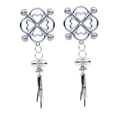 1Pair Bells Pendant Nipple Clip Female Erotic New Breast Stimulation Couples Flirting Silver Sexy BDSM Accessories Nipple Clips