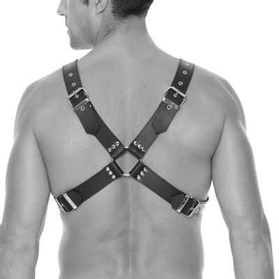 Ouch! Large Buckle Bonded Leather Harness - OS