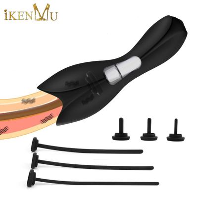 iKenmu Removable Urethral Vibrator Catheter 10 Modes Silicone Catheters Sounds Penis Dilator Penis Plug Sex Toys for Men