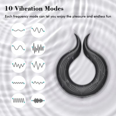 Rechargeable Silicone Male Delay Ejaculation Erection Vibrating Rings Vibrating Lock Ring Sex Toys for Men Vagina Para Hombres T