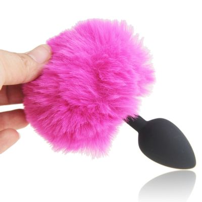Rabbit tail silicone anal plug sex toy adult product for woman,anal plug dog tails Slave cosplay submisson bead Rabbit girl game