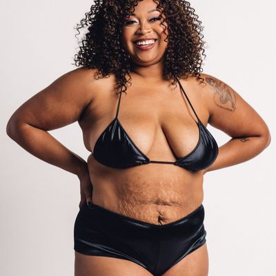 Plus Size Black Elastic Booty Short