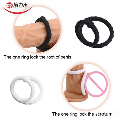 Silicone Penis Ring For Men , 1 Pc Testicle Bondage Erection Enhancer  Reusable Soft Silicone Cock Ring Penis Enlargers Sex Toy For Men Couples ,  Black