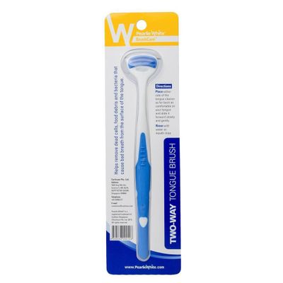 Pearlie White - BrushCare Two Way Tongue Brush (White)