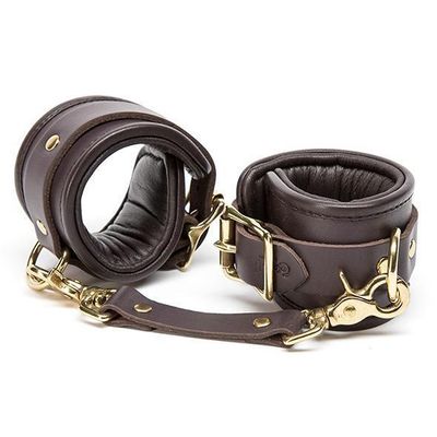 Coco de Mer - Leather Wrist Cuffs S/M (Brown)