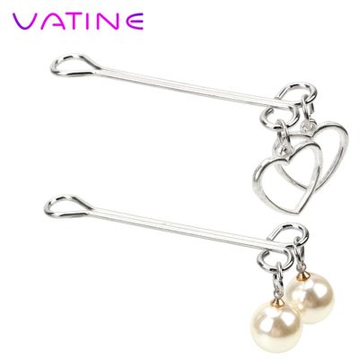 VATINE 1 Pair Nipple Clamps Pearl Shape Flirting Torture Toys Adult Products Heart Shape Sex Toy for Women Couples Adult Games