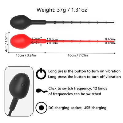 Urethral Vibration Dilator Inserted Into The Urethra Controllable Vibrator 12 Frequency Vibration Penis Expansion Male Sex Toy