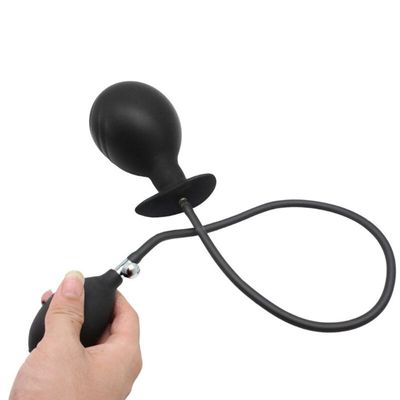 Go Out Inflated Anal Plug Separate Pump Needs Male Prostate Massager