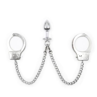 BDSM Women Handcuffs Bondage Restraints Sex Toys For Men Anal Plug Gay Fetish Metal Tail Plug Hand Cuffs Adult Products Slave