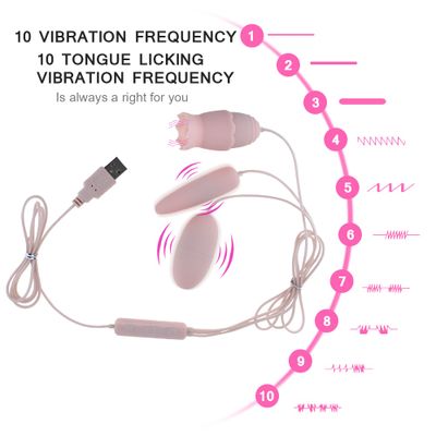 Tongue Vibrator 10 Modes USB 3in1 Vibrating Egg G-spot Massage Oral Licking Clitoris Stimulator Erotic Adults Sex Toys for Women