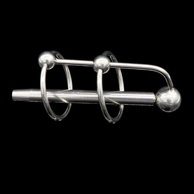 Stainless Steel Urethral Dilator Catheters Metal Penis Plug Probe Prince Wand Massager with Pull Ring BDSM Sex Toy