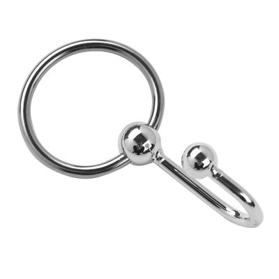 Men's Penis Stainless Rings Lock O-Ring Cock Chastity Device Cock Double Beads Penis Erection Ring for Men Delay Ejaculation