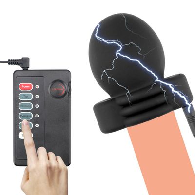 VATINE Male Masturbation Penis Electro Stimulator Sex Toys For Men Electric Shock Penis Massage Delay Training Glans Trainer