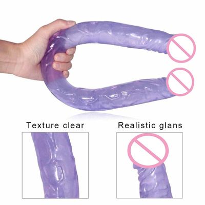 Double Head Dildo Flexible Long Dual ended  Penis Jelly Sex Toys for Lesbian Masturbator Anal Dildos