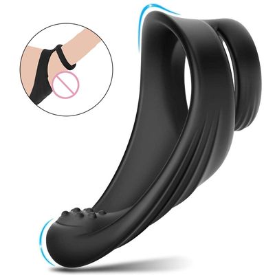 Silicone Dual Penis Ring Longer Harder Stronger Erection Enhancing and Orgasm Sex Toys for Men Cock Ring Delay Ejaculation