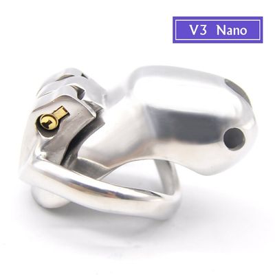 HT V3 Stainless Steel Male Chastity Device Nano/Small/Standard/Max Cage with 1 Penis Rings Adult Sexy Toys