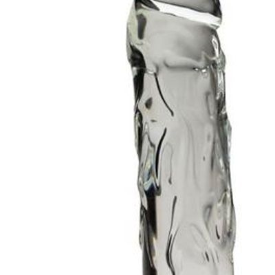 Large 9&#8243; Realistic Glass Dildo &#8211; Clear