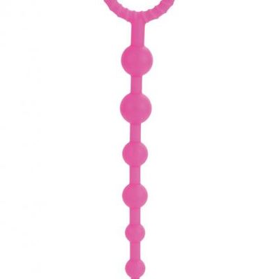 Booty Call X-10 Silicone Anal Beads Pink 8 Inch