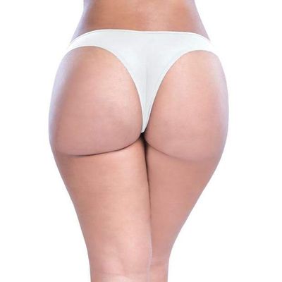 Oh La La Cheri - Crotchless Thong with Pearls 1X/2X (White)