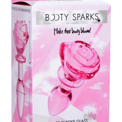 Booty Sparks Pink Rose Glass Plug Sm