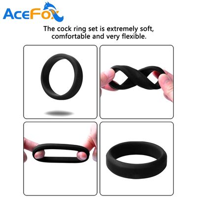 New 6 Sizes Red Silicone Cock Rings Penis Enhance Erection Ejaculation Delay Sex Toys For Men Cockring Ball Donuts Ring Sex Shop