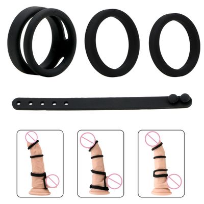 Man Lock Ejaculation Penis Erection Rings Delaying Ejaculation Cock Rubber Rings Penis Enlargement Sex Toys for Male Sex Rings