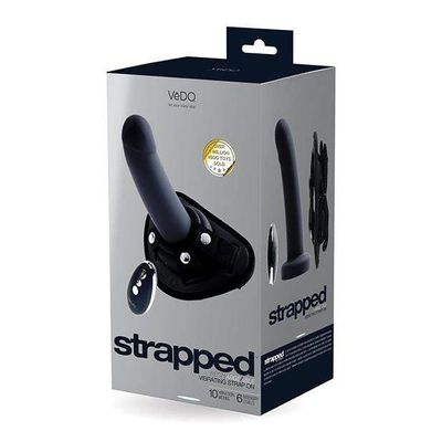 VeDO - Strapped Rechargeable Vibrating Strap On Dildo (Just Black)